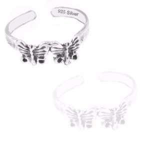   Tandem Butterfly Toe Ring, Adjustable Fit, Plus Free Special Gift