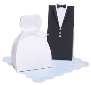 Wedding Dress Tuxedo Favor Box Combo Shower Bridesmaid  