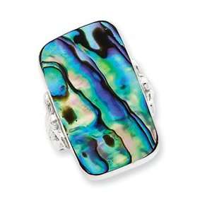  Sterling Silver Rectangle Abalone Ring Size 9 Jewelry
