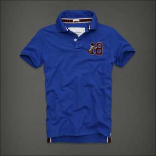 Abercrombie & Fitch Great Range Mens Pique Polo Shirt Blue Muscle Fit 
