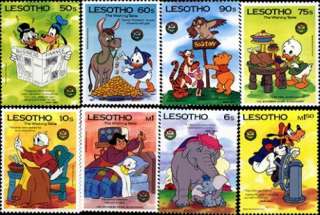 Disney Characters Christmas Stamps Of Lesotho 502 509  