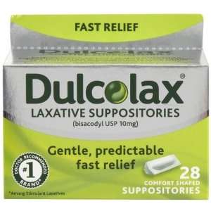 Dulcolax Laxative, Comfort Shaped Suppositories 28 ct (Quantity of 2)