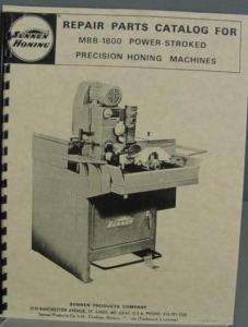 Sunnen MBB 1800 Honing Machine   Parts Manual  
