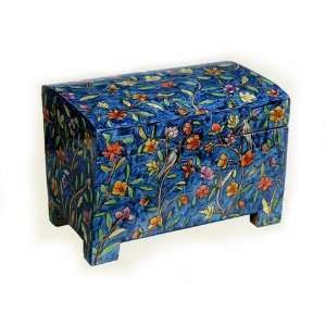  Emanuel Wood Painted Etrog Box   Floral 