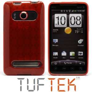  TUF TEK Argyle TPU Skin Case for HTC EVO 4G (Red) Cell 