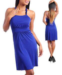 Ladies Royal Blue Summer Halter Dress**Sizes S,M,L  