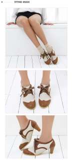 FFeFF / New Womens Shoes Brown & Ivories Oxfords 2.4 inch Heels Pumps 