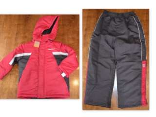 New Timberland Snowsuit Set Hooded Coat/ Snow Pants Boys size 6 Red 