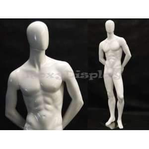  (MD C29) Abstract Male Egg Head Mannequin Glossy White 