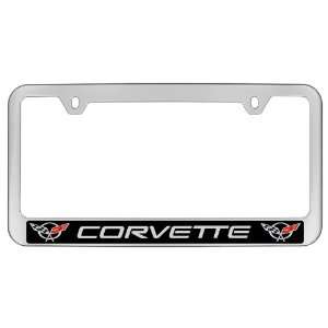 C5 Corvette License Plate Frame, Chrome Finish Plastic Full Bottom