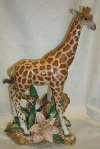 Beautiful Retired Fitz & Floyd Exotic Jungle Male Giraffe   Must See 