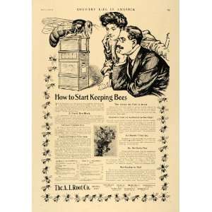  1906 Ad A.I. Root Red Clover Bee Keeping Hives Harvest 