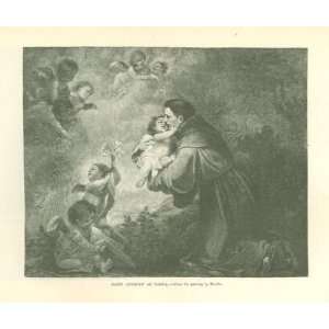    1887 Print Saint Anthony of Padua by Murillo 