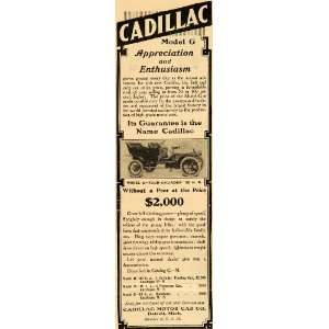  1907 Ad Cadillac Motor Car Co. Model G Automobile MI 