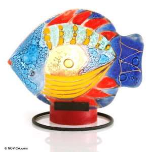  Art glass candleholder, Tropical Fish