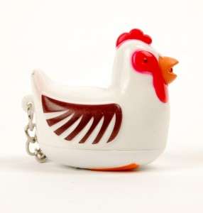 LED KEYCHAIN ROOSTER Chicken Toy Charm Light Sound Gift  