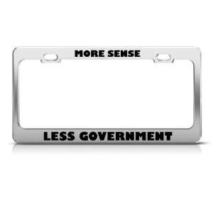  More Sense Less Government Metal Political License Plate 