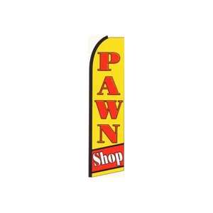  PAWN Shop (Red/Yellow) Feather Banner Flag (11.5 x 3 Feet 