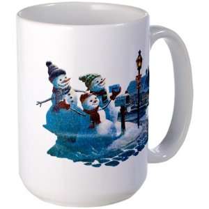  Large Mug Coffee Drink Cup Christmas Snow Men Mailing 