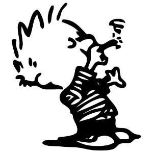  Clavin and Hobbes Calvin Smoking Vinyl Decal 6 Inch White 