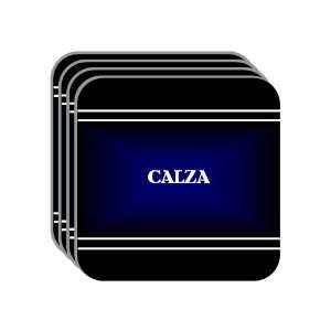 Personal Name Gift   CALZA Set of 4 Mini Mousepad Coasters (black 