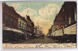 1909 CHARLESTON SC old King Street Dry Goods Store postcard
