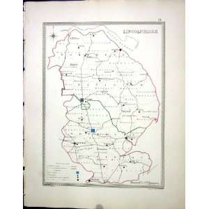  Walker Creighton Antique Map C1850 Lincolnshire England 