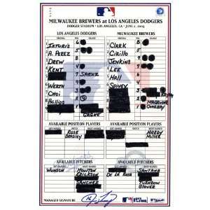   02 2005 Game Used Lineup Card (Jim Tracy Signed)