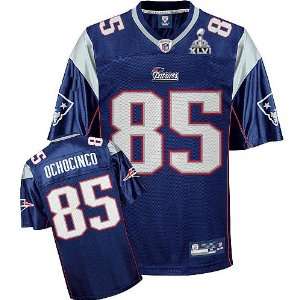  2012 Super Bowl Patriots #85 Ochocinco blue jerseys size 