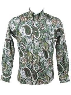 Mens Relco Paisley Shirt L/S Button Down Collar 2 Cols  