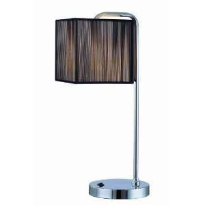   Linea Table Lamp, Chrome with Black Stringed Shade