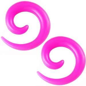 Pink Acrylic Ear Plugs Spirals Earlets AAFK   Ear stretched Stretching 