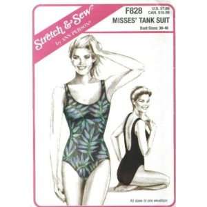  Stretch & Sew Misses Tank Suit F828 Pattern, Bust Sizes 