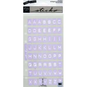  Sticko Lavender ABC Alphabet Scrapbooking Stickers, 56 