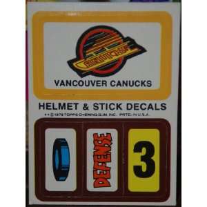    1979 Topps Hockey Vancouver Canucks Sticker 