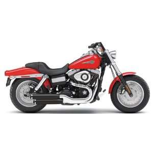   Inch Slip On Black Mufflers with Tips for 2008 2011 HD Fat Bob Models