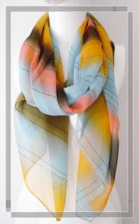 Women Fashion Colorful Stripe Wrap lady Shawl Stole 100%Silk Scarf New 
