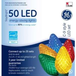  Ge Staybright C9 50 LED Christmas Light Set   Multi Energy 