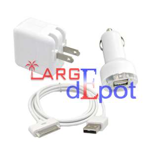 10W Wall Charger Adapter+USB Cable+Car Charger For iPod iPad 1/2 
