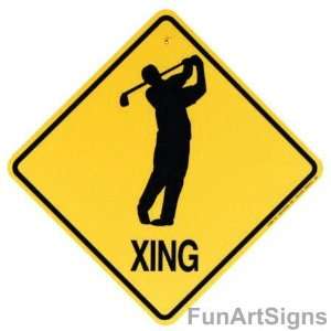  Golfer Crossing Xing Sign