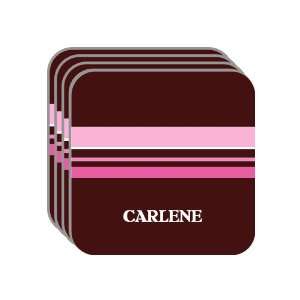 Personal Name Gift   CARLENE Set of 4 Mini Mousepad Coasters (pink 