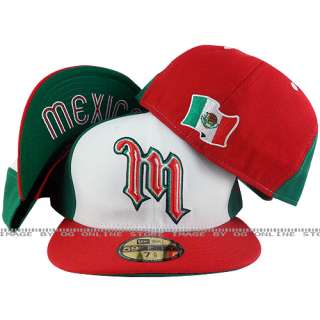 new era 59fifty team mexico white green M red visor country fitted cap 