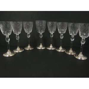 Pairpoint etched crystal stem glasses 
