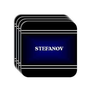 Personal Name Gift   STEFANOV Set of 4 Mini Mousepad Coasters (black 