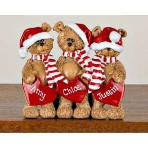  Personalized Bears With Hearts Family 3 Table Decoration 