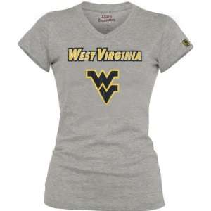  West Virginia Mountaineers Womens Grey V neck Long Body T 