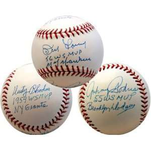  Don Larsen & Johnny Podres Autographed Baseball   with WS 