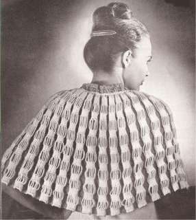 Vintage Cape Capelet Shoulderette Wrap Knitting PATTERN  