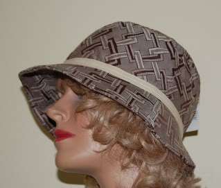 NWT Ladies Brown Khaki Jacquard Crusher Bucket Hat One Size Fits Most 