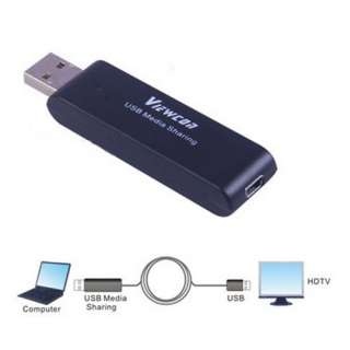 USB 2.0 Media Sharing Adapter for 1080p HDTV Blu Ray HD Projector, PC 